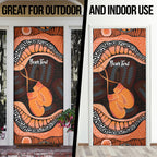 Personalised Australia Leukemia Awareness Month Door Cover Aussie Cockatoo Fight Boxing Gloves Aboriginal Art