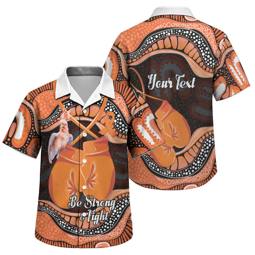 Personalised Australia Leukemia Awareness Month Family Matching Puletasi and Hawaiian Shirt Aussie Cockatoo Fight Boxing Gloves Aboriginal Art