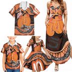 Personalised Australia Leukemia Awareness Month Family Matching Summer Maxi Dress and Hawaiian Shirt Aussie Cockatoo Fight Boxing Gloves Aboriginal Art