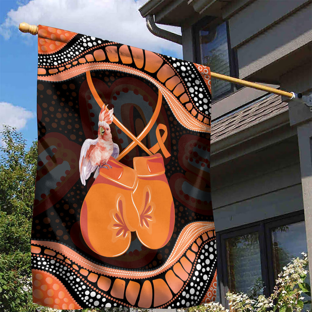 Australia Leukemia Awareness Month Garden Flag Aussie Cockatoo Fight Boxing Gloves Aboriginal Art