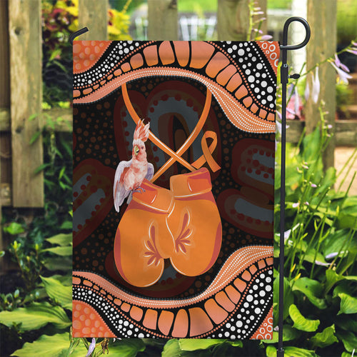 Australia Leukemia Awareness Month Garden Flag Aussie Cockatoo Fight Boxing Gloves Aboriginal Art