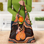 Australia Leukemia Awareness Month Grocery Bag Aussie Cockatoo Fight Boxing Gloves Aboriginal Art