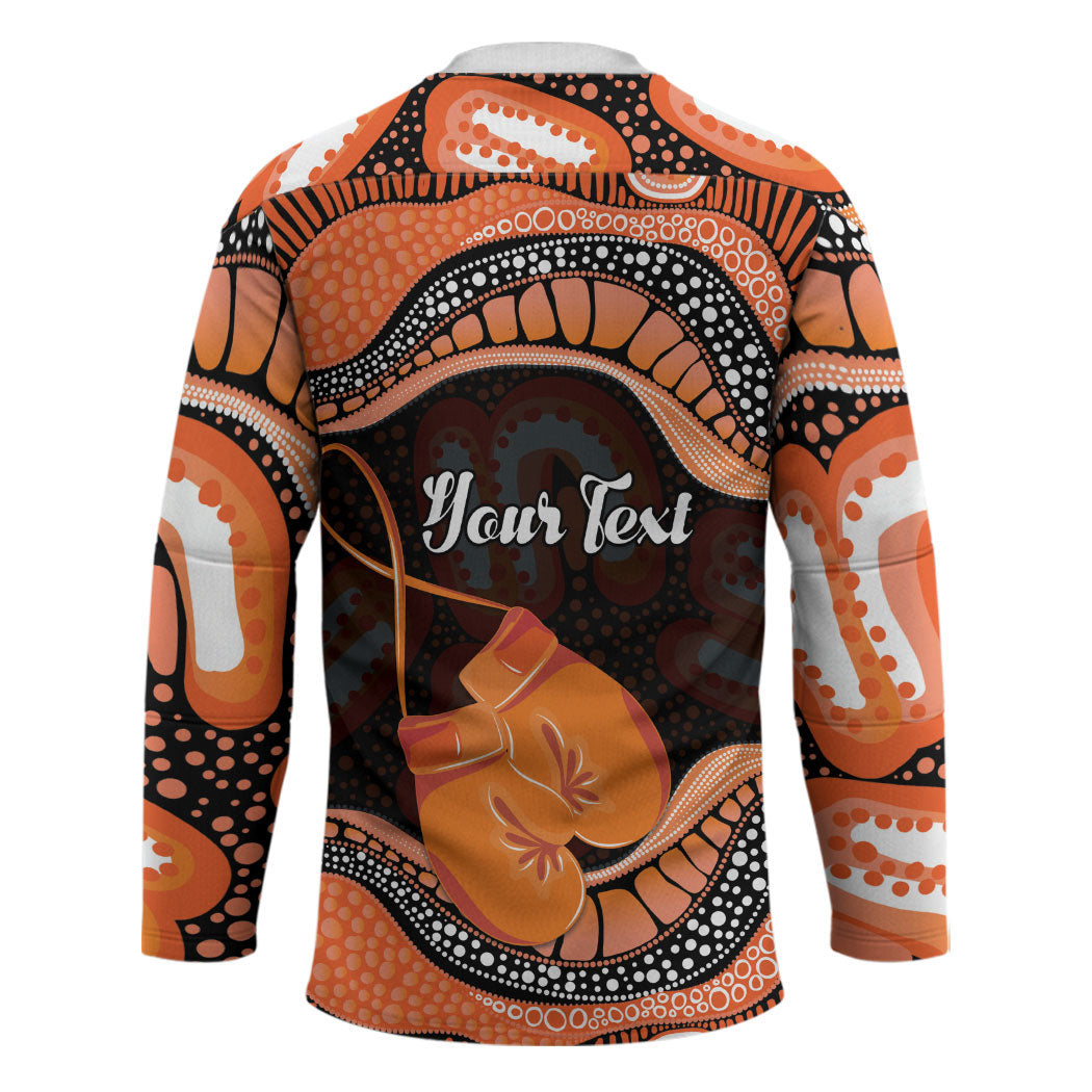 Personalised Australia Leukemia Awareness Month Hockey Jersey Aussie Cockatoo Fight Boxing Gloves Aboriginal Art