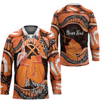 Personalised Australia Leukemia Awareness Month Hockey Jersey Aussie Cockatoo Fight Boxing Gloves Aboriginal Art