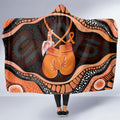 Australia Leukemia Awareness Month Hooded Blanket Aussie Cockatoo Fight Boxing Gloves Aboriginal Art