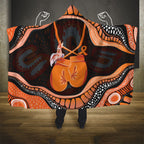 Australia Leukemia Awareness Month Hooded Blanket Aussie Cockatoo Fight Boxing Gloves Aboriginal Art