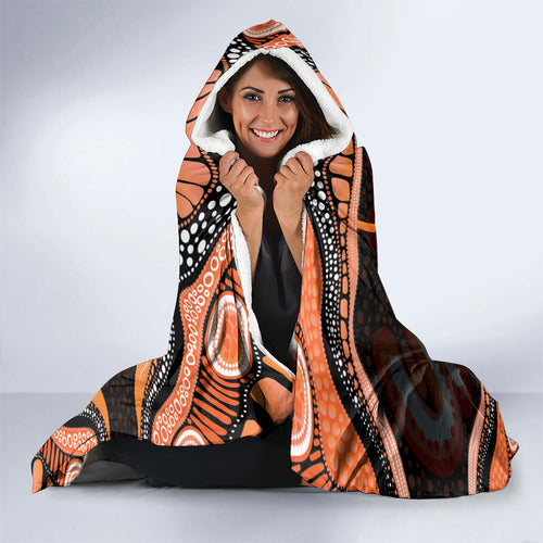 Australia Leukemia Awareness Month Hooded Blanket Aussie Cockatoo Fight Boxing Gloves Aboriginal Art