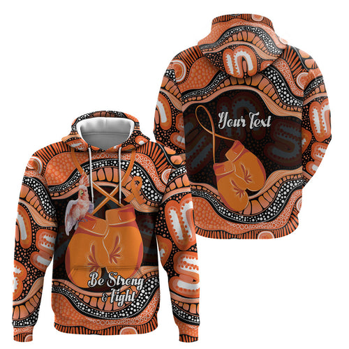 Personalised Australia Leukemia Awareness Month Hoodie Aussie Cockatoo Fight Boxing Gloves Aboriginal Art