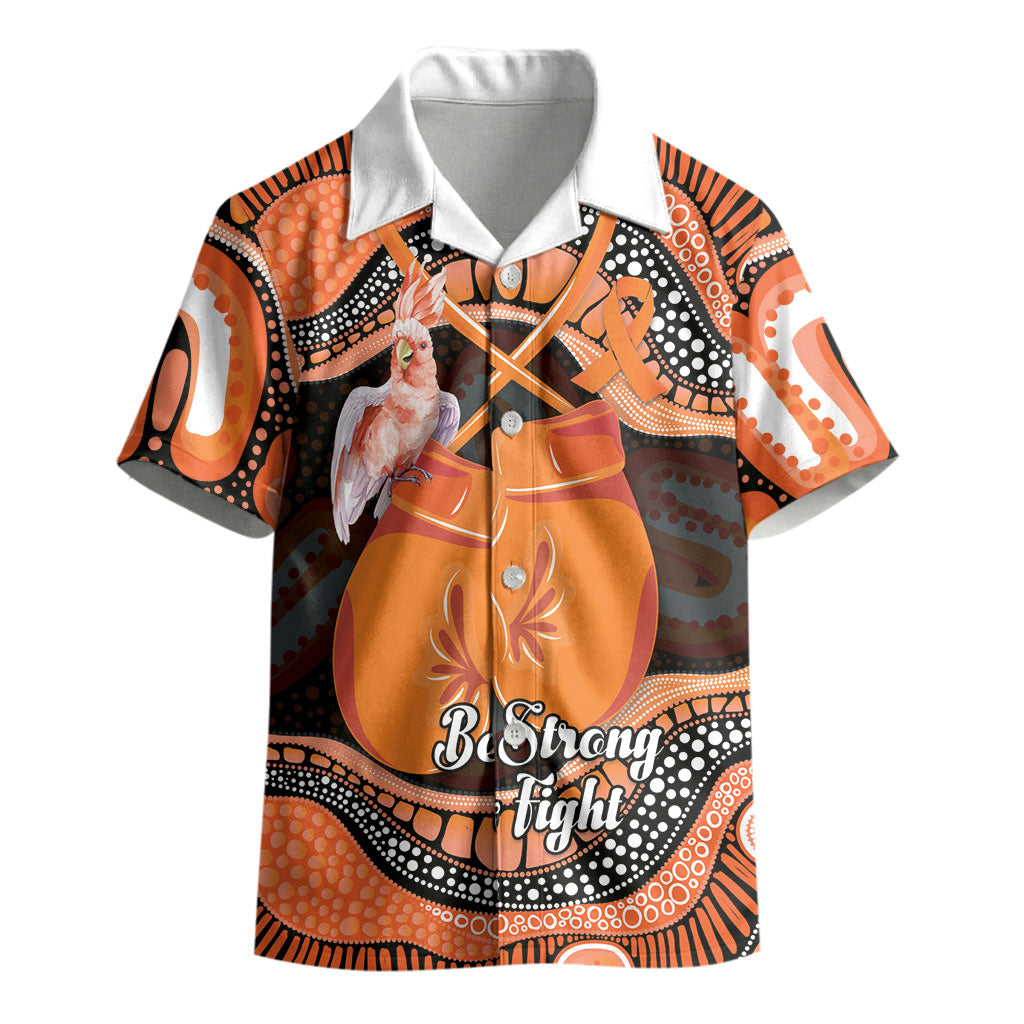 Personalised Australia Leukemia Awareness Month Kid Hawaiian Shirt Aussie Cockatoo Fight Boxing Gloves Aboriginal Art
