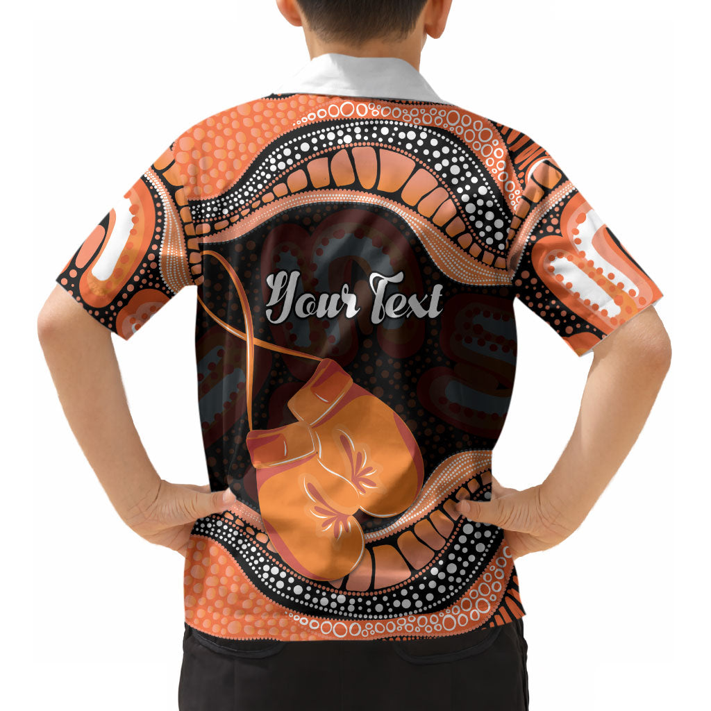 Personalised Australia Leukemia Awareness Month Kid Hawaiian Shirt Aussie Cockatoo Fight Boxing Gloves Aboriginal Art