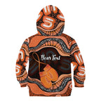 Personalised Australia Leukemia Awareness Month Kid Hoodie Aussie Cockatoo Fight Boxing Gloves Aboriginal Art