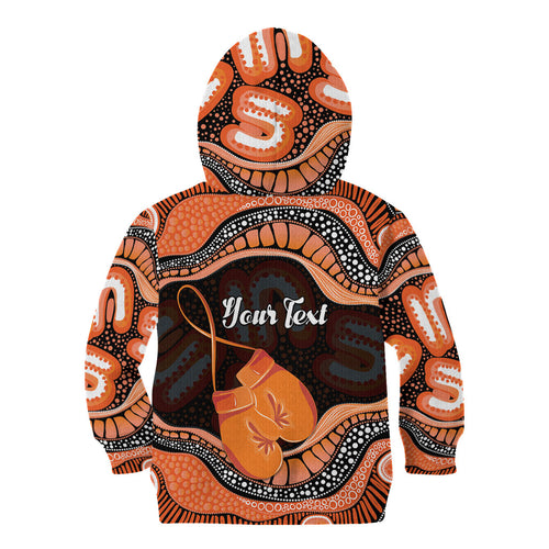 Personalised Australia Leukemia Awareness Month Kid Hoodie Aussie Cockatoo Fight Boxing Gloves Aboriginal Art