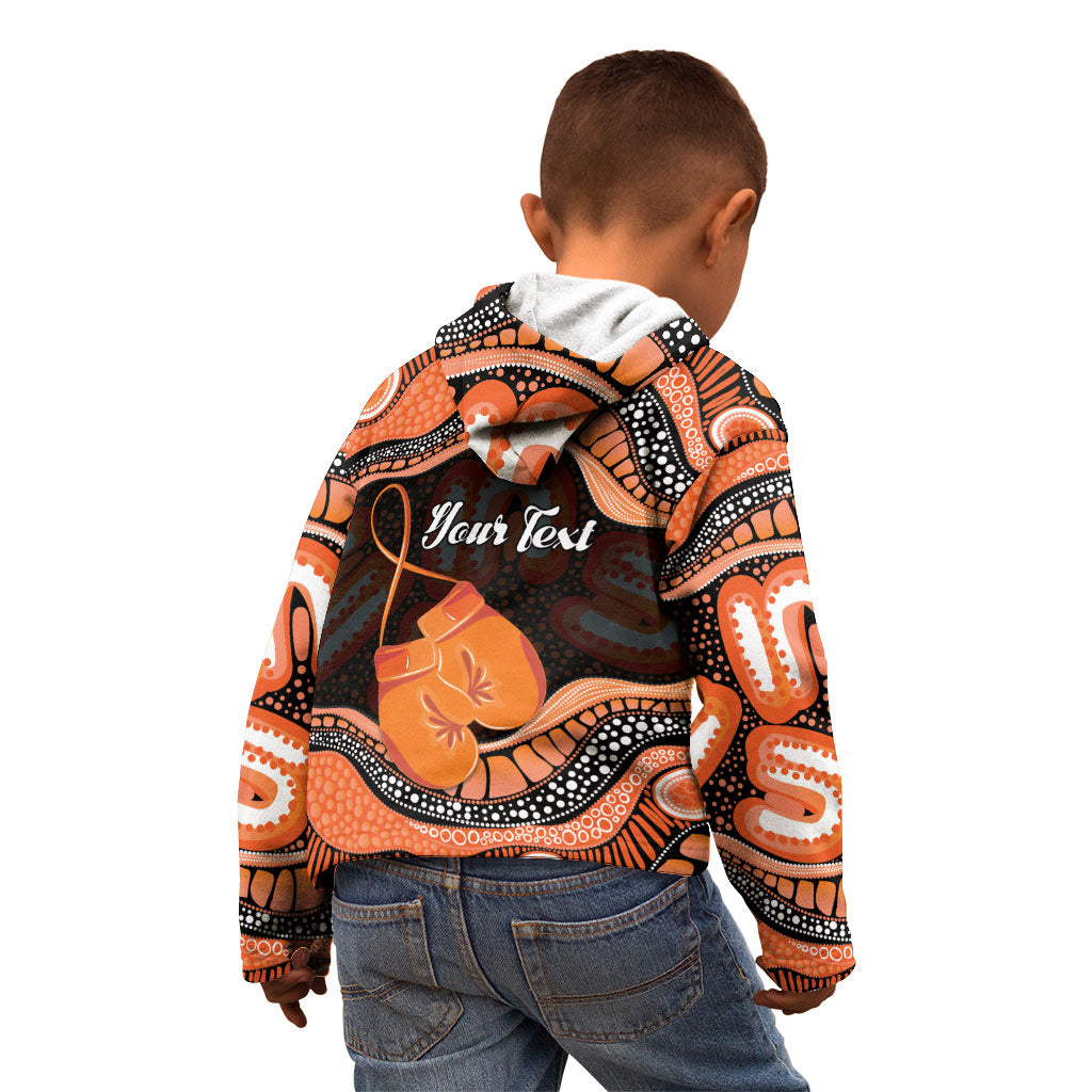 Personalised Australia Leukemia Awareness Month Kid Hoodie Aussie Cockatoo Fight Boxing Gloves Aboriginal Art