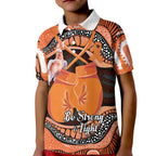 Personalised Australia Leukemia Awareness Month Kid Polo Shirt Aussie Cockatoo Fight Boxing Gloves Aboriginal Art