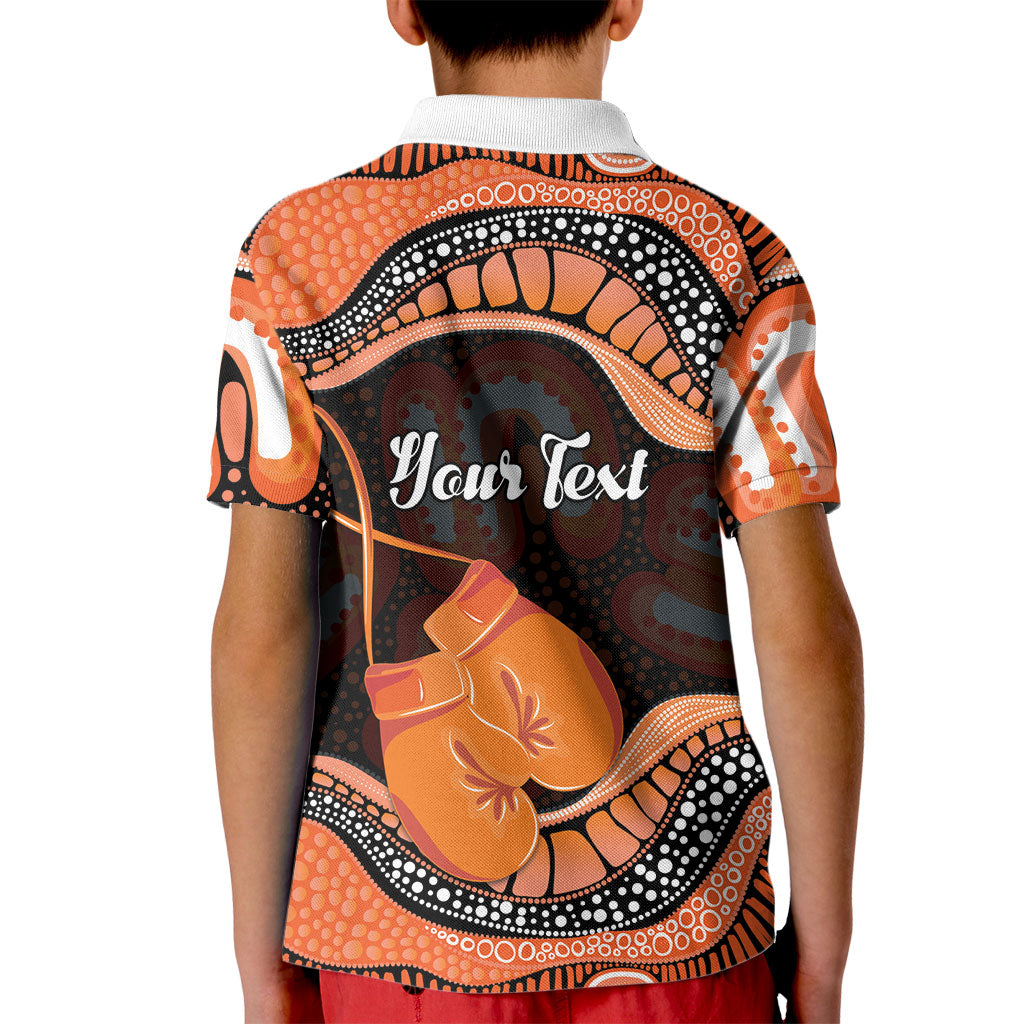 Personalised Australia Leukemia Awareness Month Kid Polo Shirt Aussie Cockatoo Fight Boxing Gloves Aboriginal Art