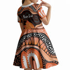 Personalised Australia Leukemia Awareness Month Kid Short Sleeve Dress Aussie Cockatoo Fight Boxing Gloves Aboriginal Art