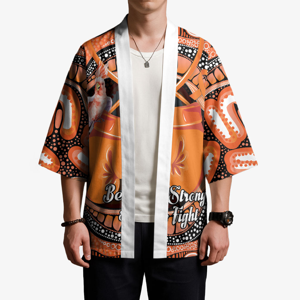 Personalised Australia Leukemia Awareness Month Kimono Aussie Cockatoo Fight Boxing Gloves Aboriginal Art