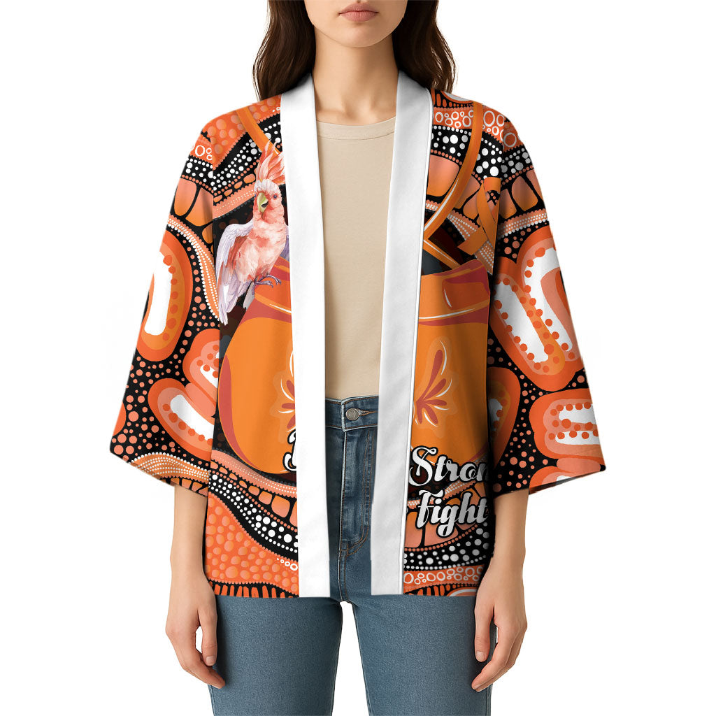 Personalised Australia Leukemia Awareness Month Kimono Aussie Cockatoo Fight Boxing Gloves Aboriginal Art