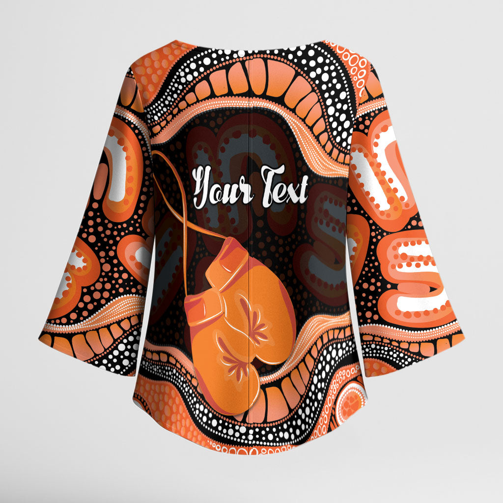 Personalised Australia Leukemia Awareness Month Kimono Sleeve Blouse Aussie Cockatoo Fight Boxing Gloves Aboriginal Art
