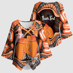 Personalised Australia Leukemia Awareness Month Kimono Sleeve Blouse Aussie Cockatoo Fight Boxing Gloves Aboriginal Art