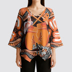 Personalised Australia Leukemia Awareness Month Kimono Sleeve Blouse Aussie Cockatoo Fight Boxing Gloves Aboriginal Art
