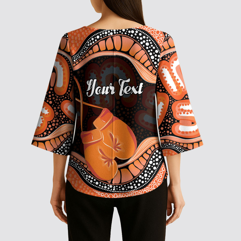 Personalised Australia Leukemia Awareness Month Kimono Sleeve Blouse Aussie Cockatoo Fight Boxing Gloves Aboriginal Art
