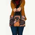 Australia Leukemia Awareness Month Leather Bag Aussie Cockatoo Fight Boxing Gloves Aboriginal Art