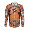 Personalised Australia Leukemia Awareness Month Long Sleeve Button Shirt Aussie Cockatoo Fight Boxing Gloves Aboriginal Art