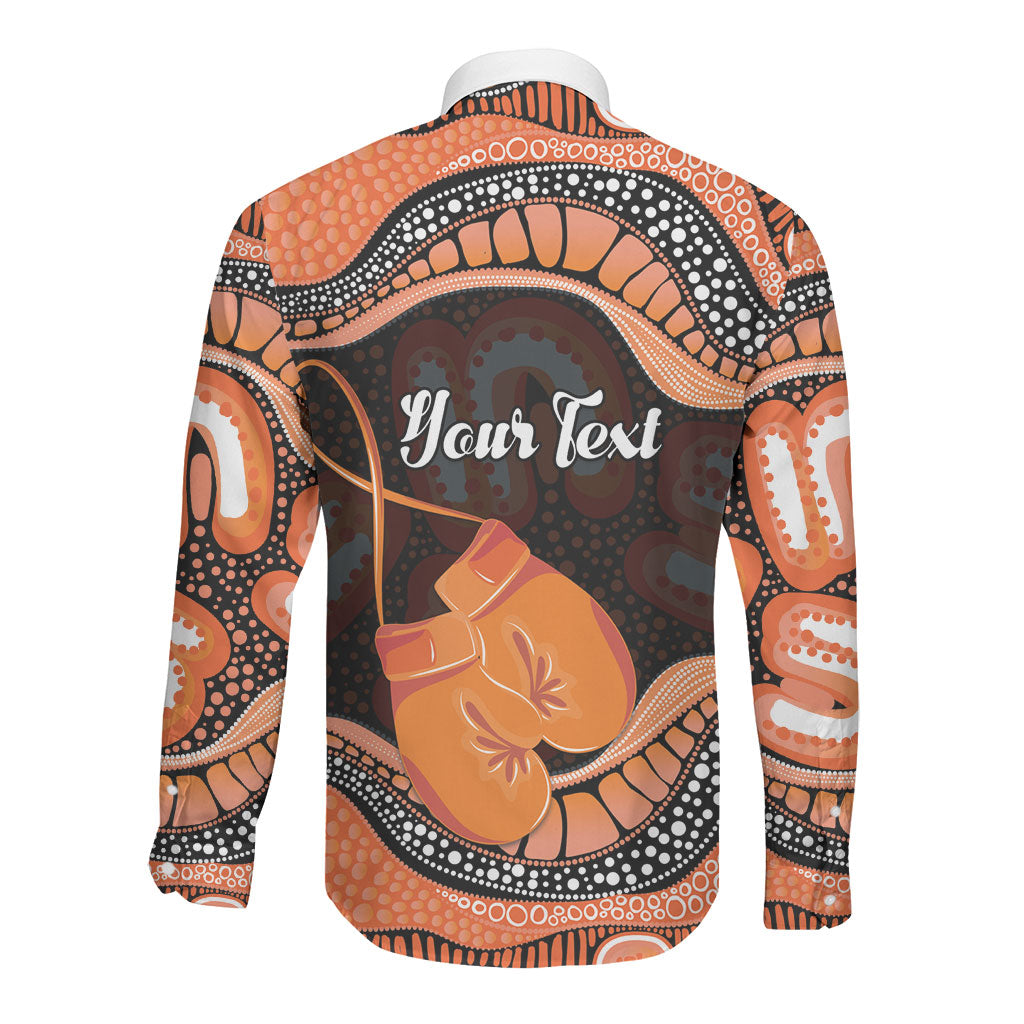 Personalised Australia Leukemia Awareness Month Long Sleeve Button Shirt Aussie Cockatoo Fight Boxing Gloves Aboriginal Art
