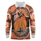 Personalised Australia Leukemia Awareness Month Long Sleeve Polo Shirt Aussie Cockatoo Fight Boxing Gloves Aboriginal Art