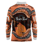 Personalised Australia Leukemia Awareness Month Long Sleeve Polo Shirt Aussie Cockatoo Fight Boxing Gloves Aboriginal Art