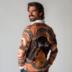 Personalised Australia Leukemia Awareness Month Long Sleeve Polo Shirt Aussie Cockatoo Fight Boxing Gloves Aboriginal Art