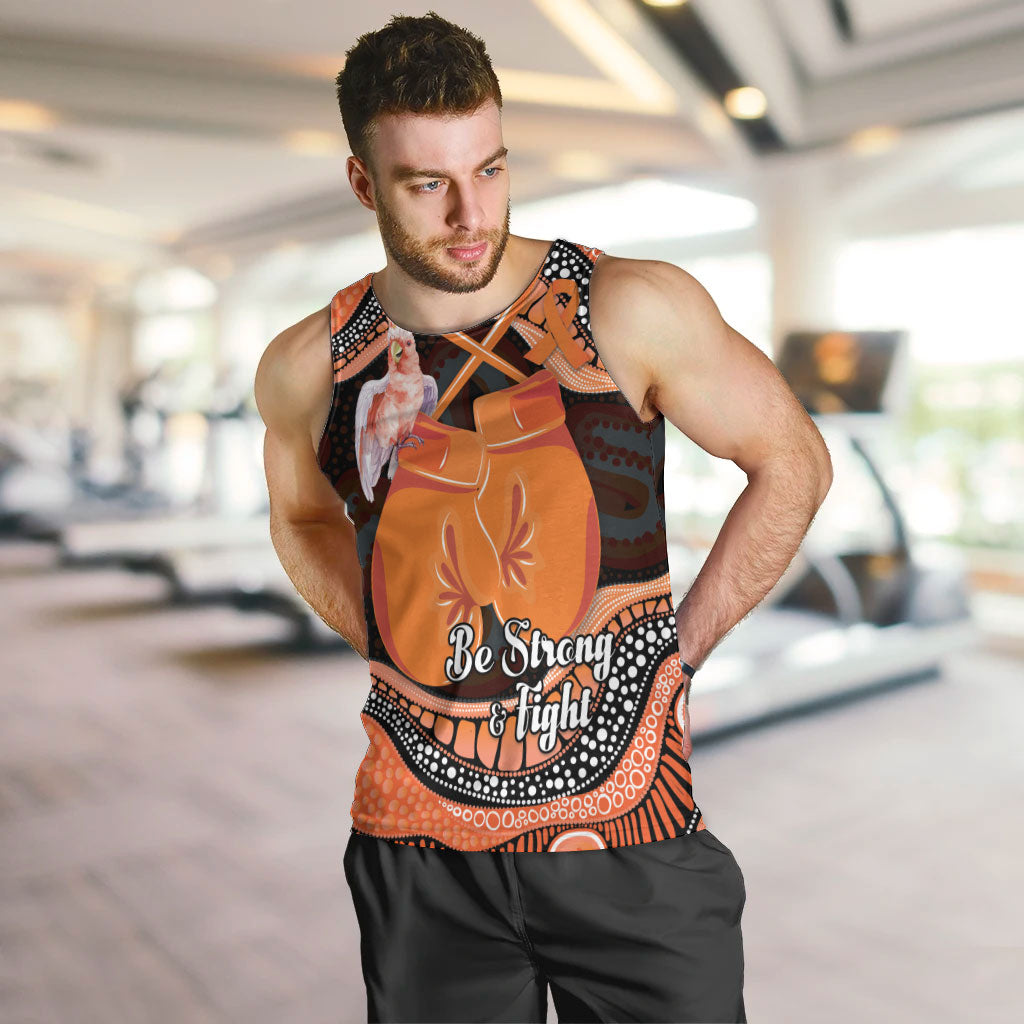 Personalised Australia Leukemia Awareness Month Men Tank Top Aussie Cockatoo Fight Boxing Gloves Aboriginal Art