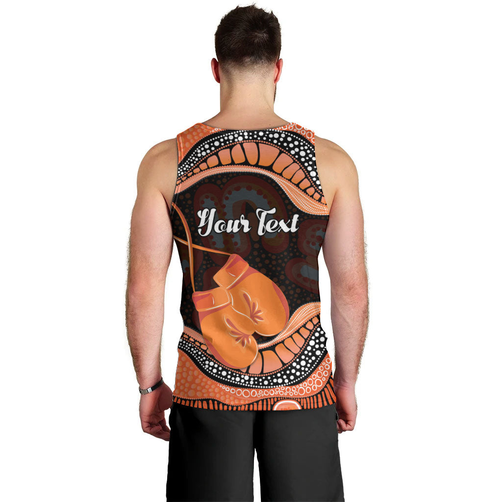 Personalised Australia Leukemia Awareness Month Men Tank Top Aussie Cockatoo Fight Boxing Gloves Aboriginal Art