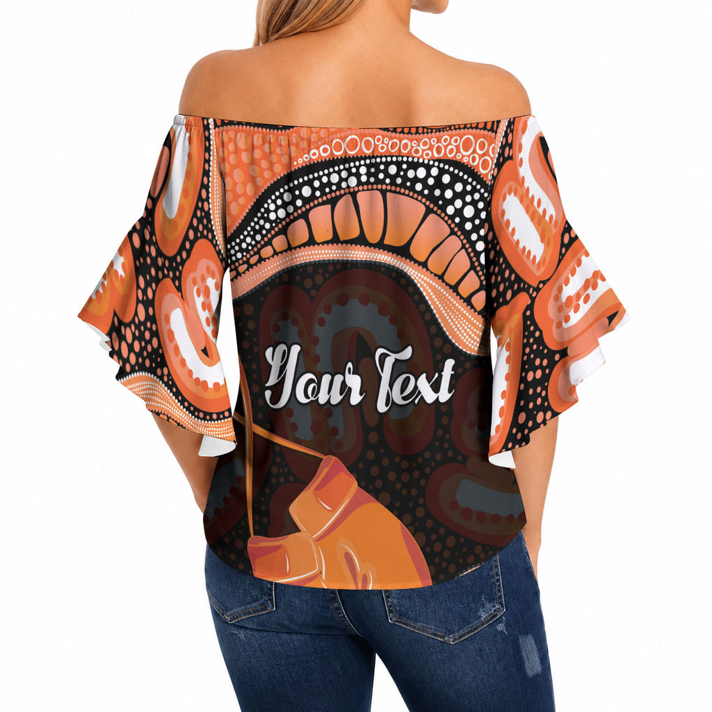 Personalised Australia Leukemia Awareness Month Off Shoulder Wrap Waist Top Aussie Cockatoo Fight Boxing Gloves Aboriginal Art