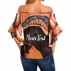 Personalised Australia Leukemia Awareness Month Off Shoulder Wrap Waist Top Aussie Cockatoo Fight Boxing Gloves Aboriginal Art