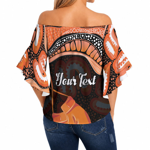 Personalised Australia Leukemia Awareness Month Off Shoulder Wrap Waist Top Aussie Cockatoo Fight Boxing Gloves Aboriginal Art