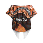 Personalised Australia Leukemia Awareness Month Off Shoulder Wrap Waist Top Aussie Cockatoo Fight Boxing Gloves Aboriginal Art