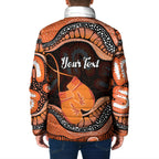 Personalised Australia Leukemia Awareness Month Padded Jacket Aussie Cockatoo Fight Boxing Gloves Aboriginal Art