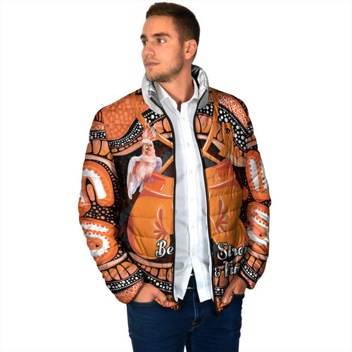 Personalised Australia Leukemia Awareness Month Padded Jacket Aussie Cockatoo Fight Boxing Gloves Aboriginal Art