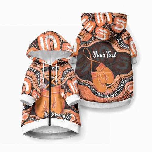 Personalised Australia Leukemia Awareness Month Pet Hoodie Aussie Cockatoo Fight Boxing Gloves Aboriginal Art