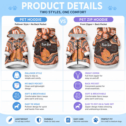 Personalised Australia Leukemia Awareness Month Pet Hoodie Aussie Cockatoo Fight Boxing Gloves Aboriginal Art