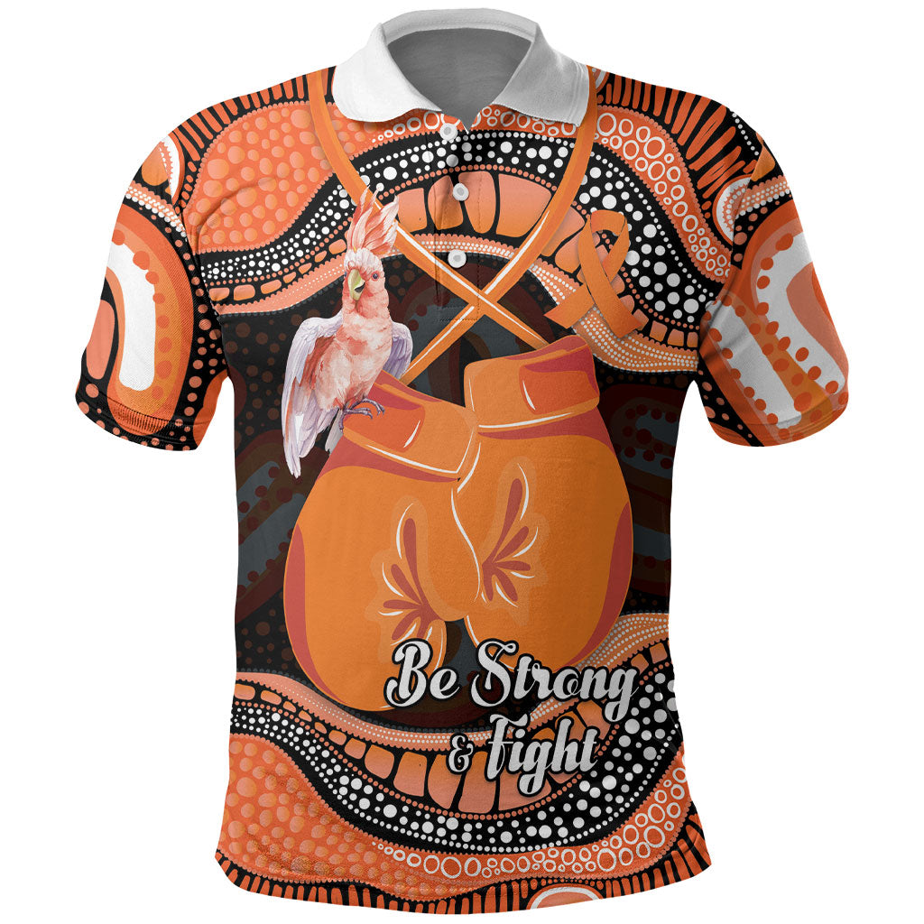 Personalised Australia Leukemia Awareness Month Polo Shirt Aussie Cockatoo Fight Boxing Gloves Aboriginal Art