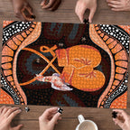 Australia Leukemia Awareness Month Puzzle Aussie Cockatoo Fight Boxing Gloves Aboriginal Art