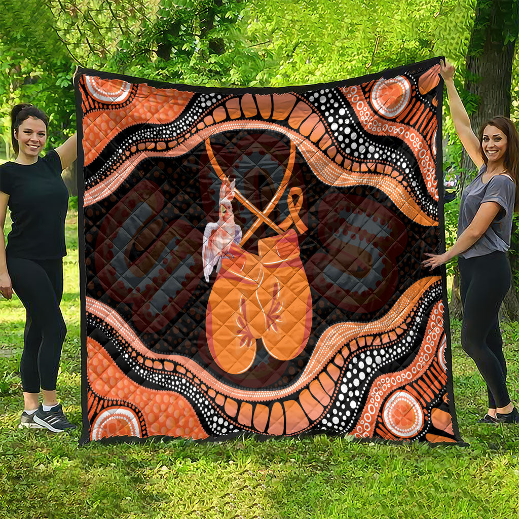 Australia Leukemia Awareness Month Quilt Aussie Cockatoo Fight Boxing Gloves Aboriginal Art