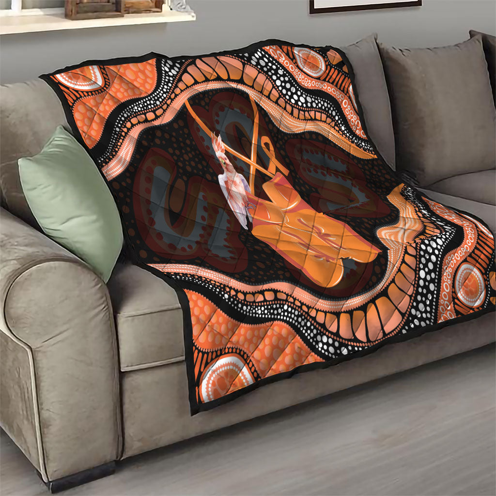 Australia Leukemia Awareness Month Quilt Aussie Cockatoo Fight Boxing Gloves Aboriginal Art
