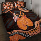 Australia Leukemia Awareness Month Quilt Bed Set Aussie Cockatoo Fight Boxing Gloves Aboriginal Art