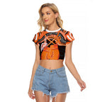 Personalised Australia Leukemia Awareness Month Raglan Cropped T Shirt Aussie Cockatoo Fight Boxing Gloves Aboriginal Art