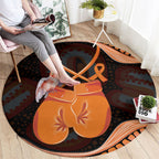 Australia Leukemia Awareness Month Round Carpet Aussie Cockatoo Fight Boxing Gloves Aboriginal Art