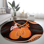 Australia Leukemia Awareness Month Round Carpet Aussie Cockatoo Fight Boxing Gloves Aboriginal Art